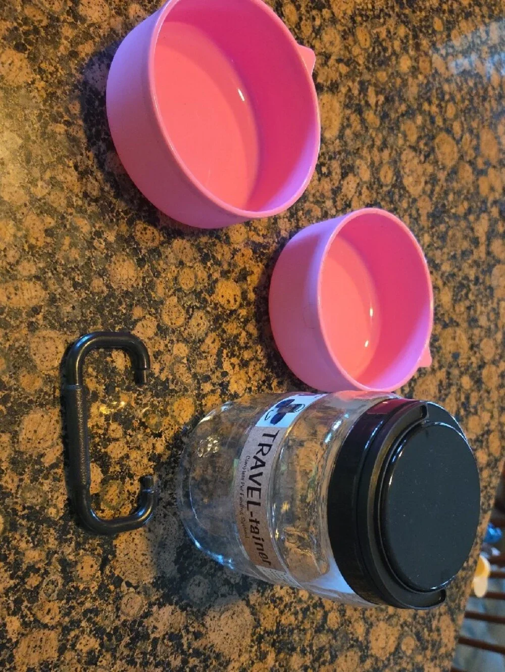 Portable Pink Pet Travel Feeder